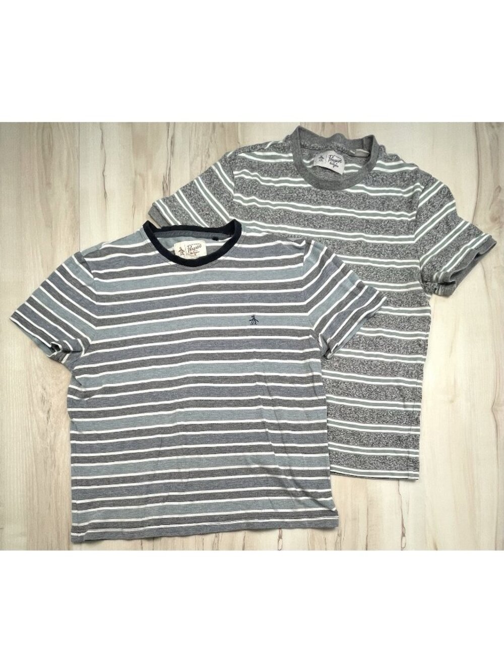 Lot 2 PENGUIN by Munsingwear Mens MEDIUM Striped S/S T-SHIRTS 100% Cotton EUC